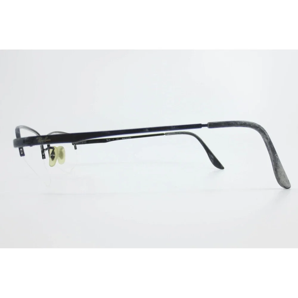 Ray-Ban RB 6178 2509 Black Semi Rimless Rectangular Eyeglasses 53-19-145